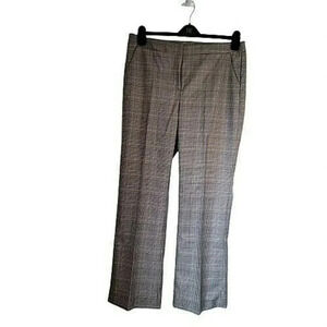 Chico's dress Pants sz 2R/12Plaid Metallic Wide Leg  Flat Front Workwear Casual
